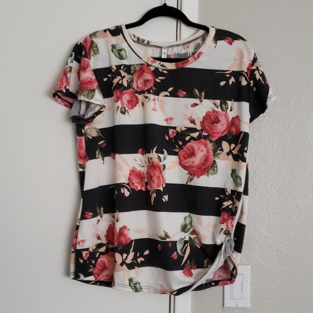 Stripes and floral top